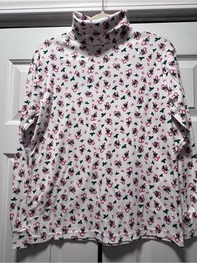 Christmas Candy Cane Long Sleeve Turtleneck Shirt Size Medium USA Ugly Sweater